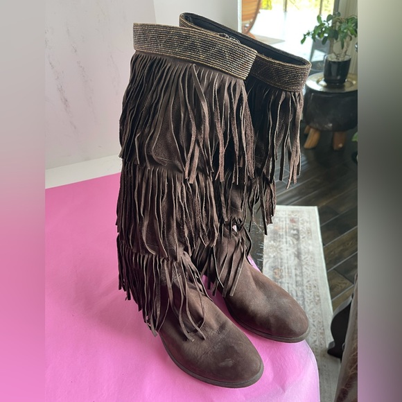 DONALD J PLINER fringe boots - Picture 1 of 9